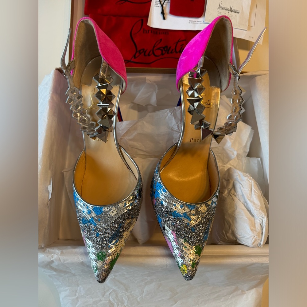 Christian Louboutin hard to find Panill Splash 100. Size 40. Only worn once. - Picture 6 of 9